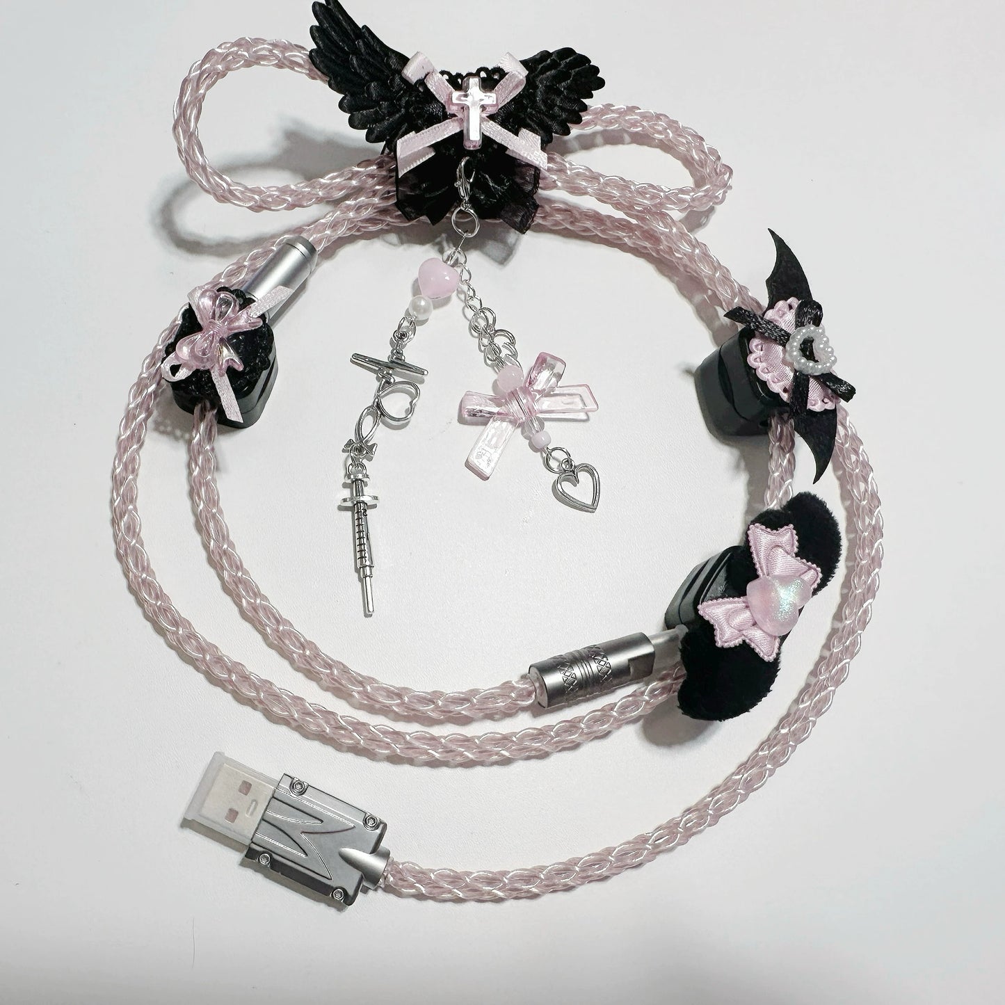 Angel Wings Handcrafted Luminous 8K Polling Rate Keyboard Cable | ARKTCAT