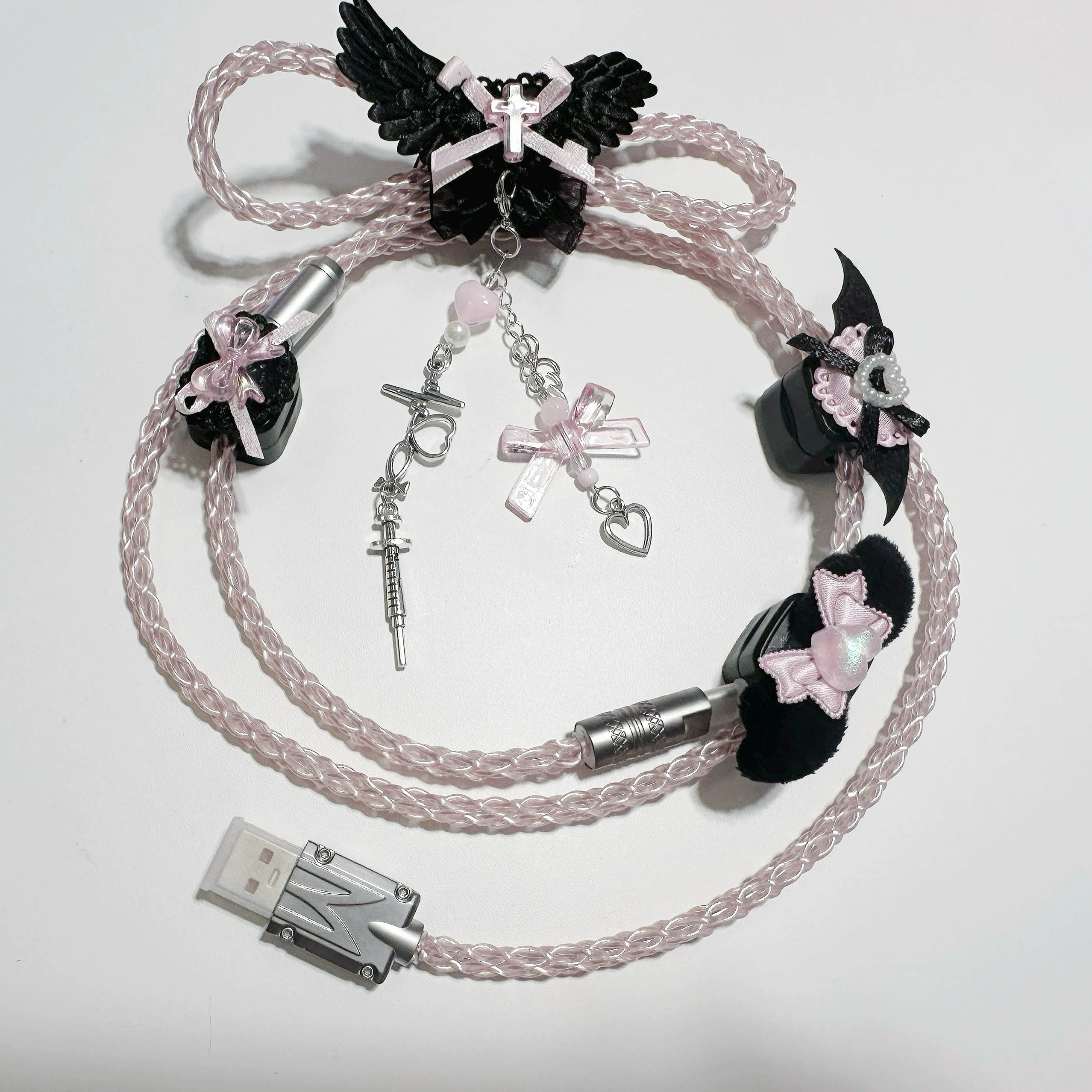 Angel Wings Handcrafted Luminous 8K Polling Rate Keyboard Cable | ARKTCAT