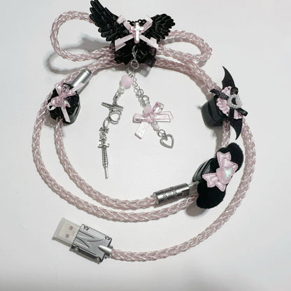 Angel Wings Handcrafted Luminous 8K Polling Rate Keyboard Cable | ARKTCAT