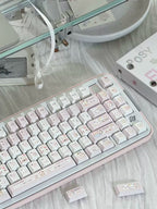 Pink Bunny Chef Keycap Set | Cute Pastel Pink PBT Cherry Profile Keycaps | 131 Keys