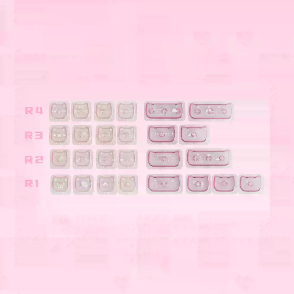26-Key Transparent PC Novelty Keycap Add-On Kit | Foggy Shine-Through Expansion Pack for MX Keyboards | ARKTCAT x SOULCAT
