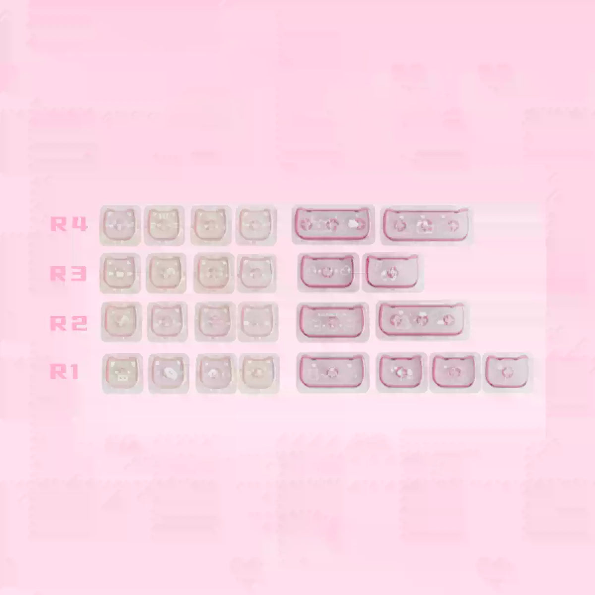26-Key Transparent PC Novelty Keycap Add-On Kit | Foggy Shine-Through Expansion Pack for MX Keyboards | ARKTCAT x SOULCAT