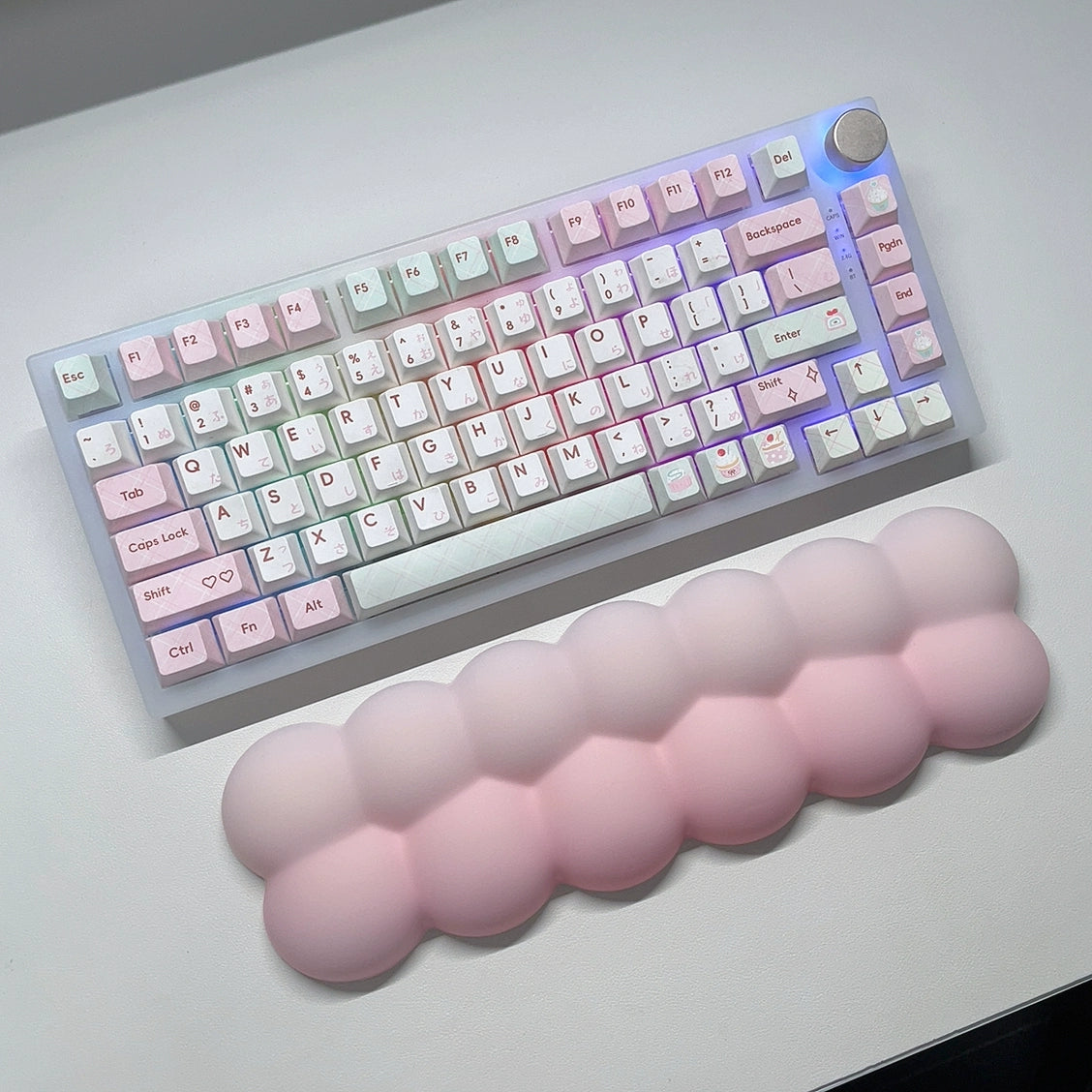 mini cloud puff wrist rest set kawaii memory foam keyboard palm rest mouse pad 65% mechanical keyboard 2025
