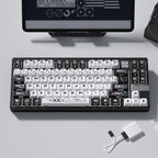 Printstream black side-legend transparent keycaps installed on mechanical keyboard