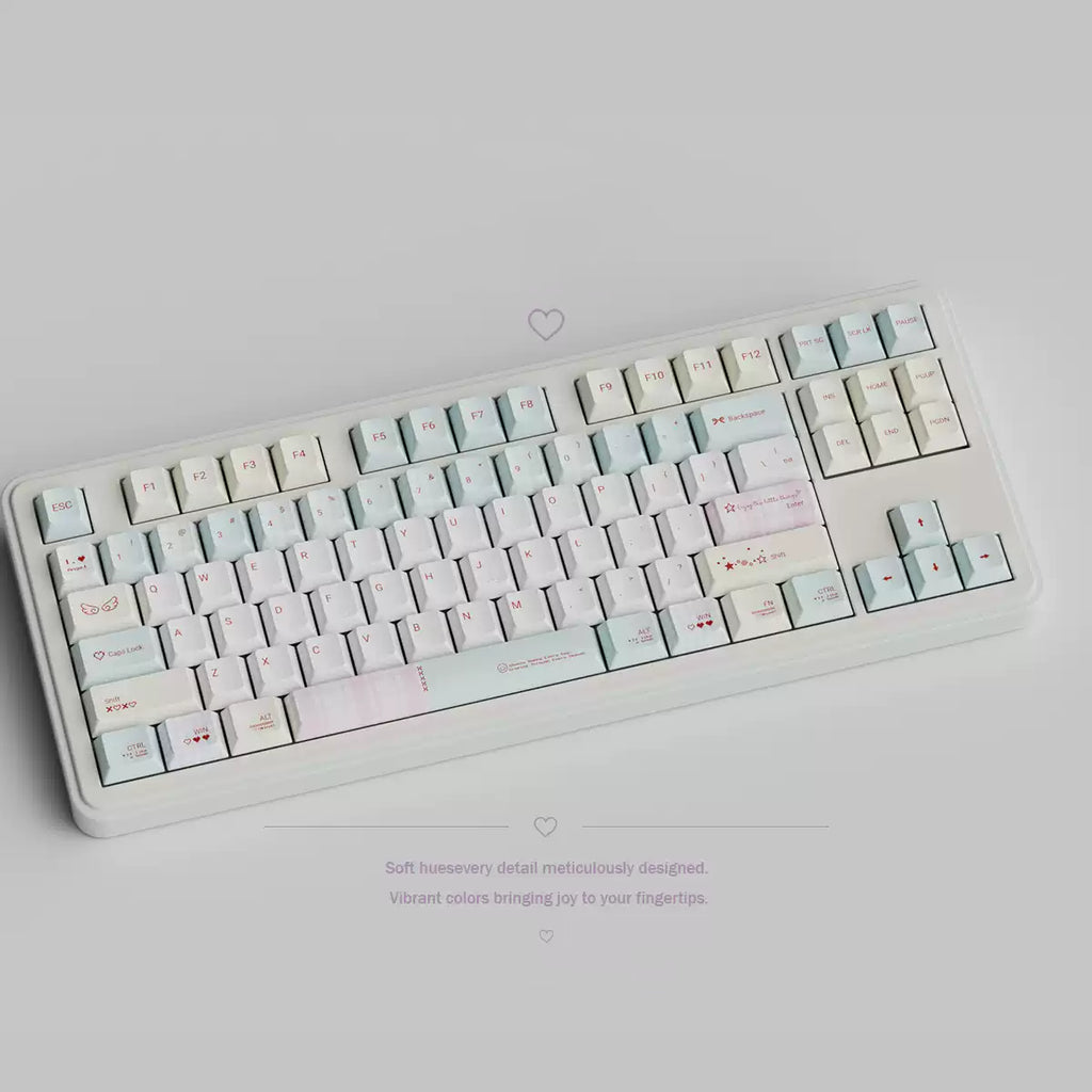 Matcha Mint & Pink Angel Keycap Set