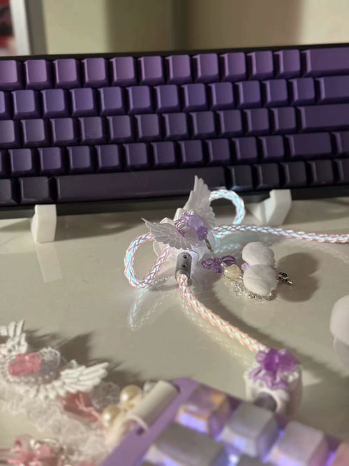 Angel Wings Handcrafted Luminous 8K Polling Rate Keyboard Cable | ARKTCAT
