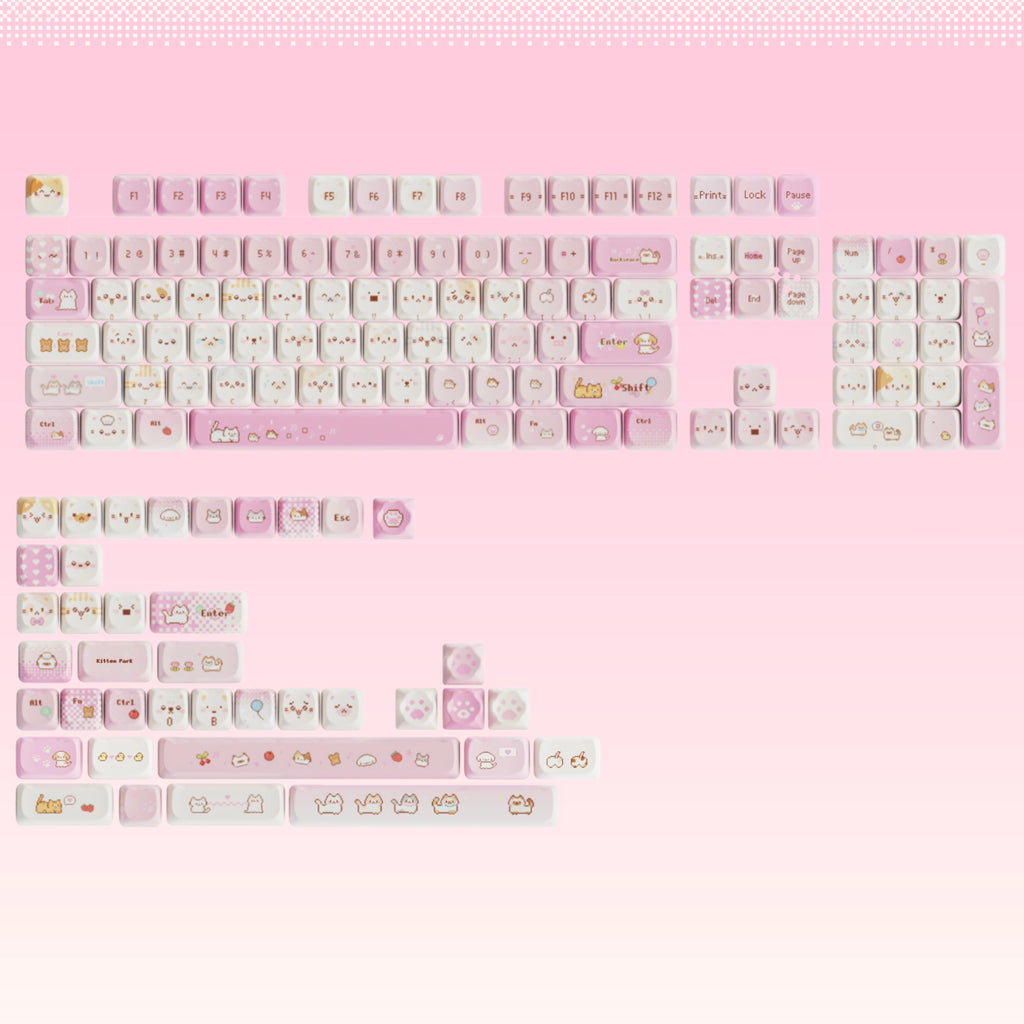 Pixel Meow Meow Keycaps –MAO Profile- PBT+PC | ARKTCAT x SOULCAT