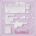 Star Whisper Keycaps Set – Milky White PBT + Translucent PC Constellation Accents, OEM Profile