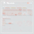 Cute My Melody Pink Keycap Set – PBT Dye-Sublimation Keycaps for Mechanical Keyboards