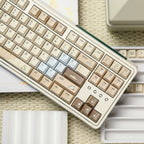 Hakimi Cat Keycap Set | Cozy Warm Latte Brown PBT Cherry Profile Keycaps | 134 Keys | ARKTCAT x U're