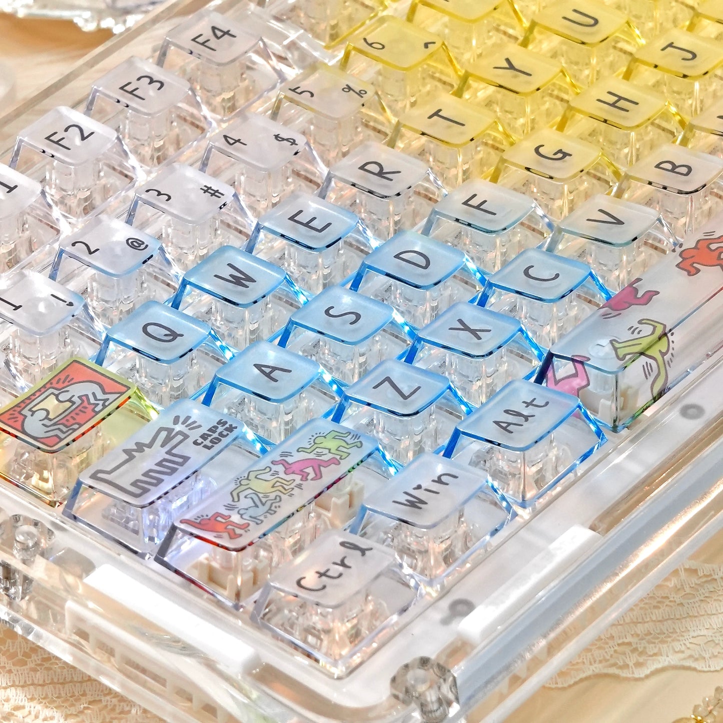 oem profile dye-sublimated pc keycaps full set