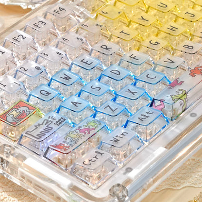 oem profile dye-sublimated pc keycaps full set