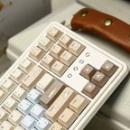 Hakimi Cat Keycap Set | Cozy Warm Latte Brown PBT Cherry Profile Keycaps | 134 Keys | ARKTCAT x U're