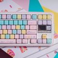 Macaron Meow Cat-Ear Keycaps – PC Transparent MAO Profile, 134 Keys