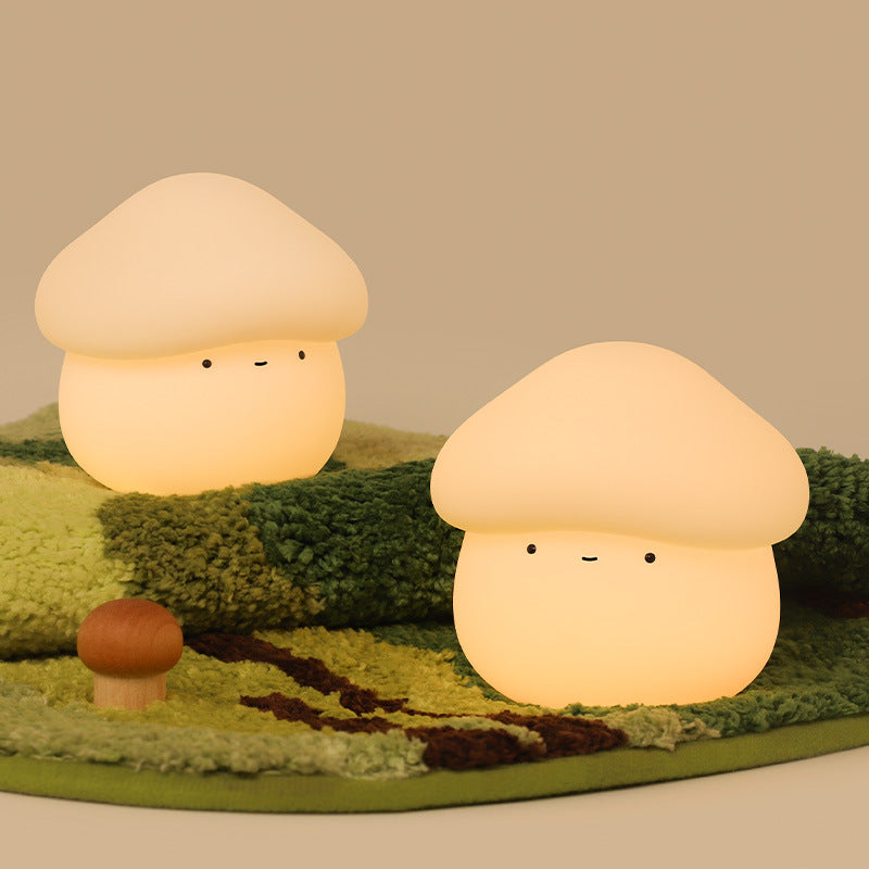 Mushroom Silicone Night Light – Touch Control Warm LED Lamp for Bedside & Desk