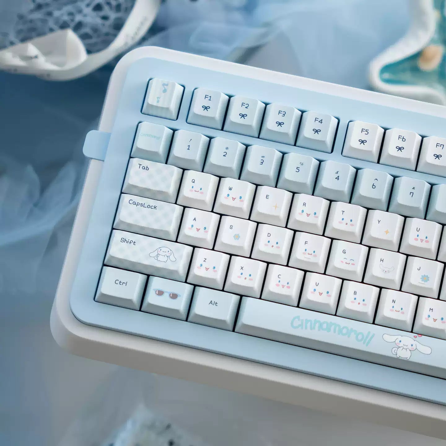 Cinnamoroll Cute Blue Keycap Set – PBT Dye-Sublimation Keycaps for Mechanical Keyboards (MOA & Cherry Profiles)
