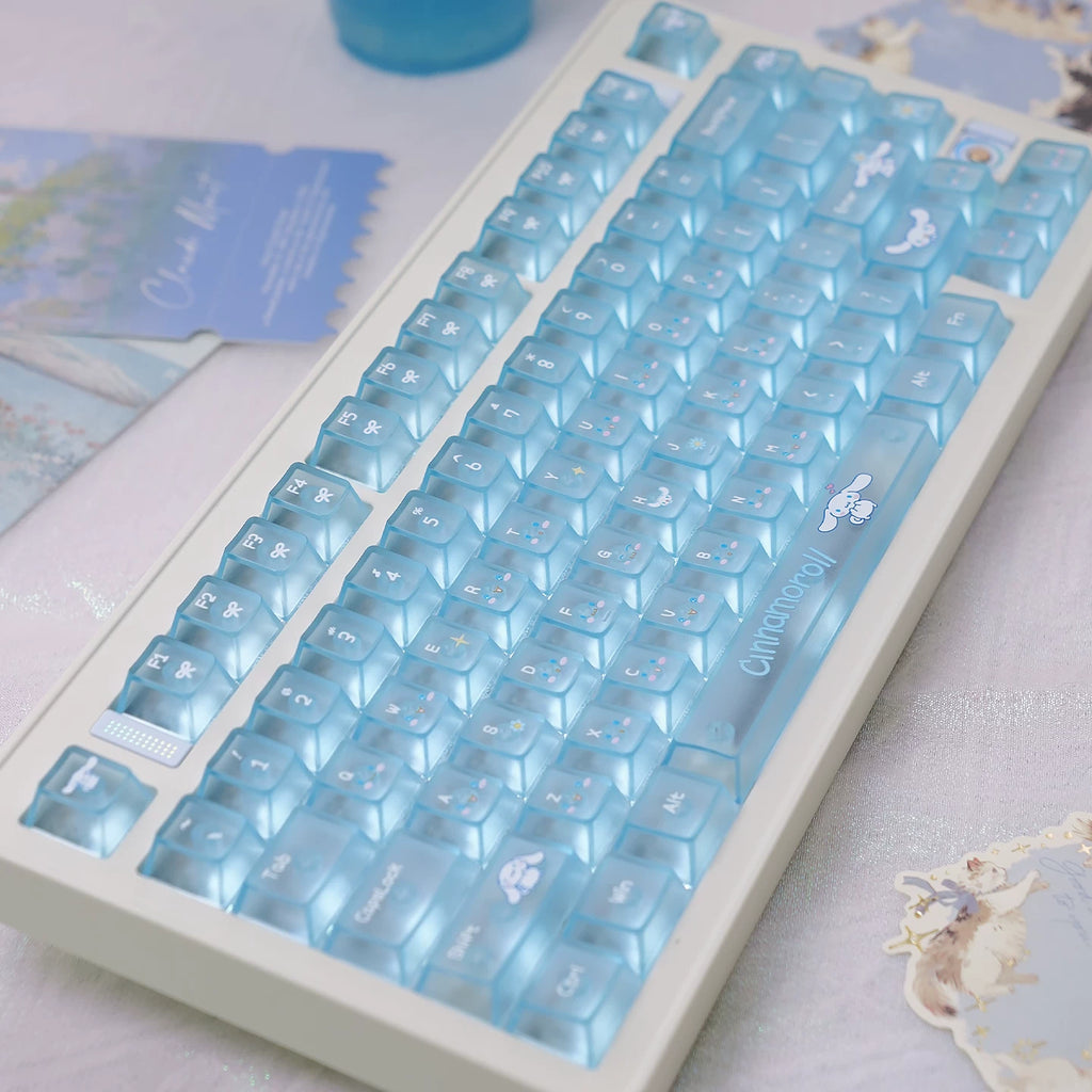 Cinnamoroll Cute Blue Keycap Set – PBT Dye-Sublimation Keycaps for Mechanical Keyboards (MOA & Cherry Profiles)