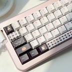 Cute Cat Party Keycap Set – Dark Navy & White PBT Five-Side Dye-Sublimation Keycaps (Cherry Profile)