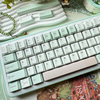 Bear Tea Party Forest Green Keycaps – PBT Dye-Sub Kawaii Set | Arktcat x Keyria Labs