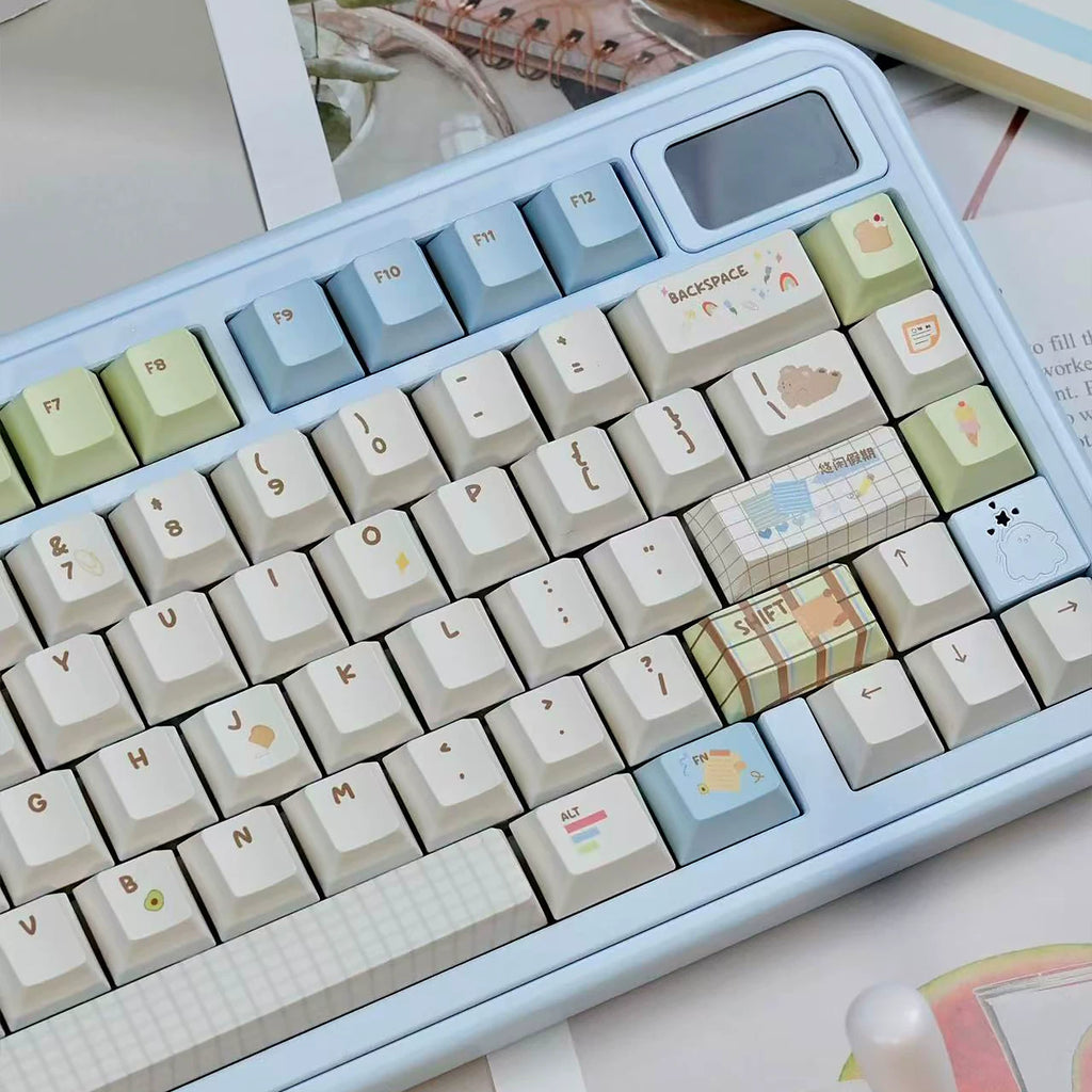 LEISURELY HOLIDAY PASTEL PBT DYE-SUB KEYCAP SET - CHERRY PROFILE | ARKTCAT x U're