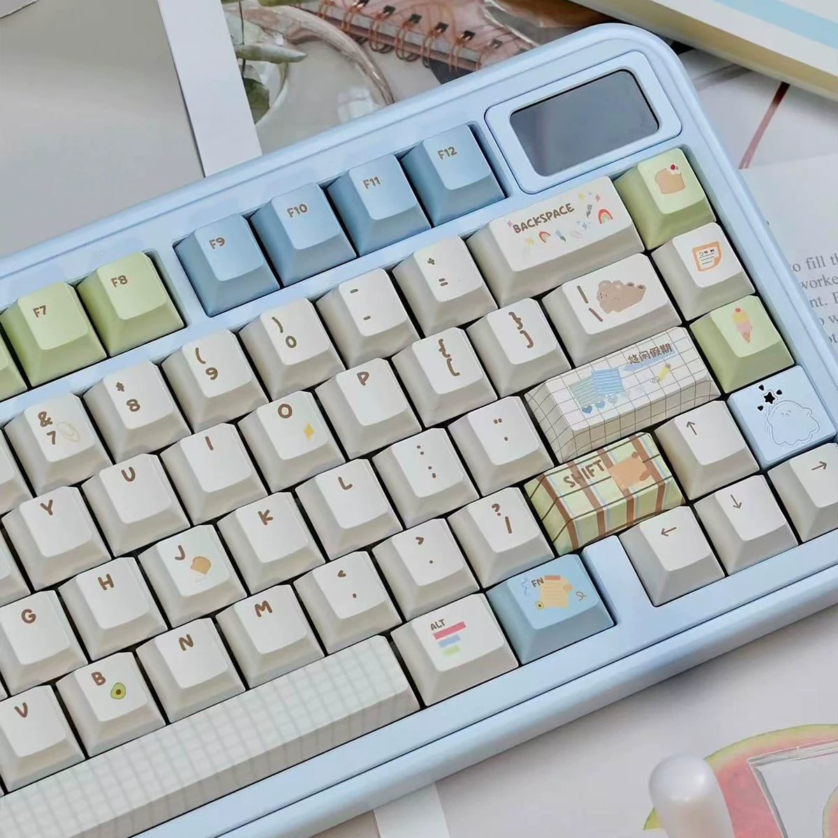 LEISURELY HOLIDAY PASTEL PBT DYE-SUB KEYCAP SET - CHERRY PROFILE | ARKTCAT x U're