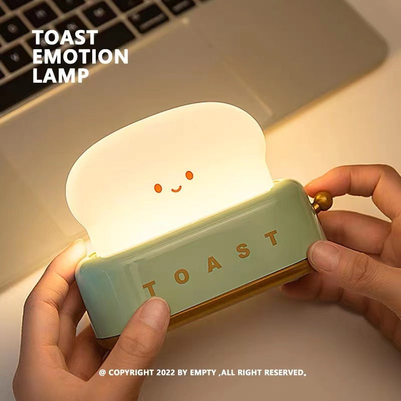 Toast Emotion Lamp – Retro Toaster Dimmable Night Light, USB-C Rechargeable for Bedside & Desk