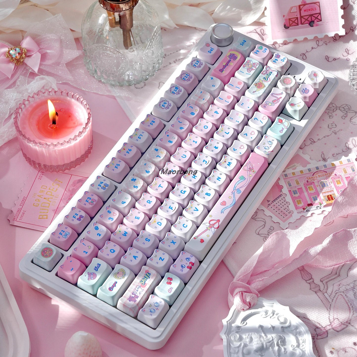 sailor moon crystal keycaps 2025 mao oem profile transparent pc dye-sub full set magical girl 140 keys