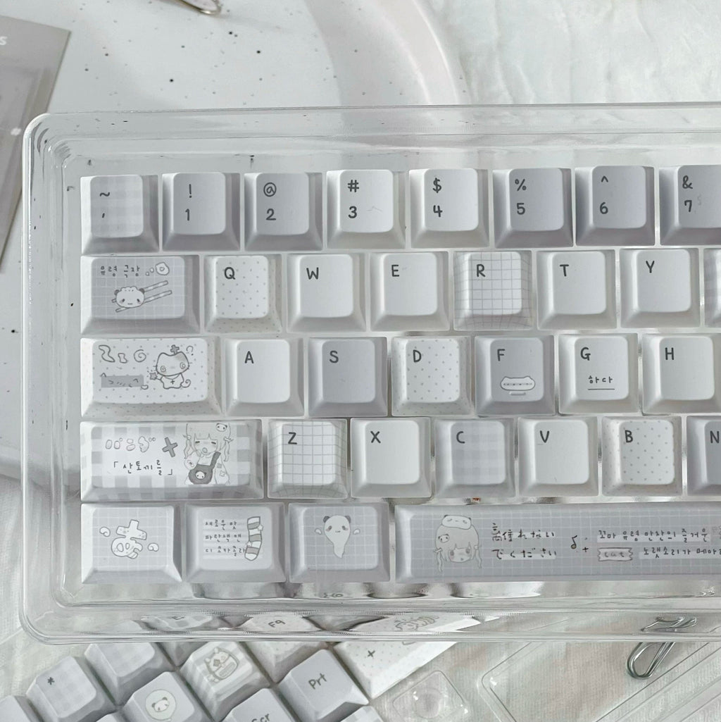 INSOMNIA KAWAII BLUE & WHITE PBT KEYCAP SET - 131 KEYS | ARKTCAT