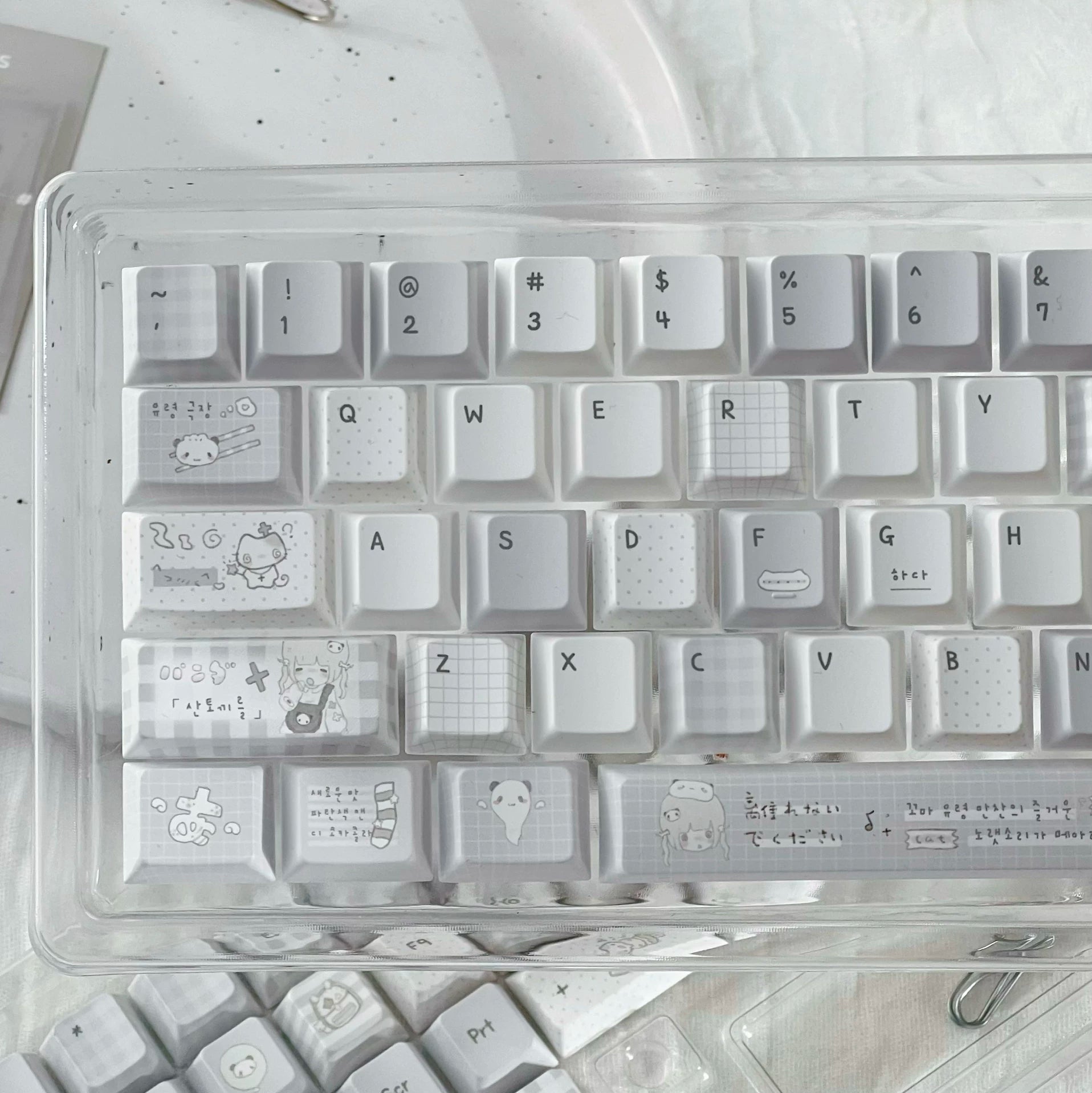 INSOMNIA KAWAII BLUE & WHITE PBT KEYCAP SET - 131 KEYS | ARKTCAT