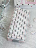 Pink Bunny Chef Keycap Set | Cute Pastel Pink PBT Cherry Profile Keycaps | 131 Keys