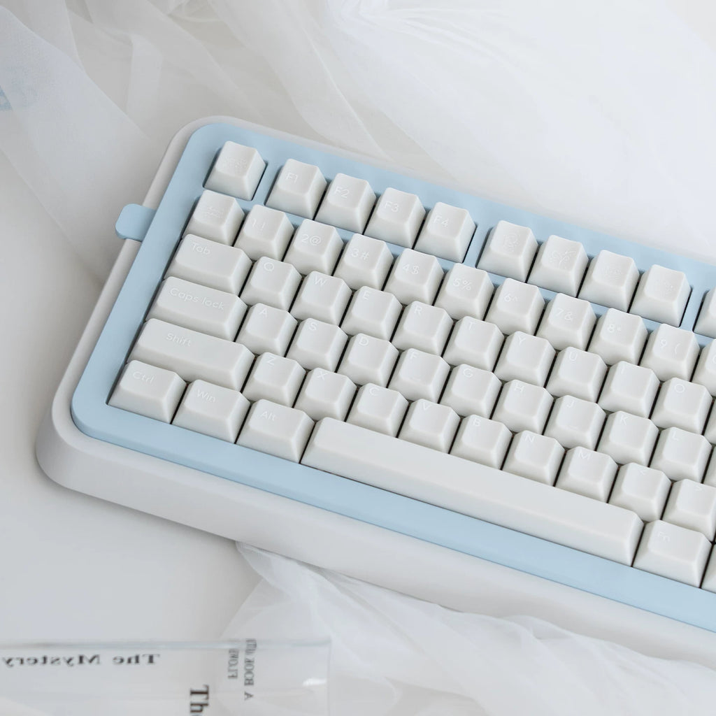 Star Whisper Keycaps Set – Milky White PBT + Translucent PC Constellation Accents, OEM Profile
