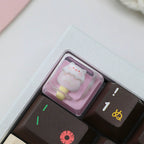 Pink Cat Resin Keycap – Handmade Kawaii Artisan Keycap, Fits ESC Key