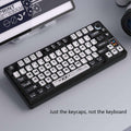 Printstream Collection Keycaps Installed on Mechanical Keyboard – Black and White Design