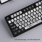 Minimalist FPS Gamer Keycap Set with Black, White, and Futuristic Elements