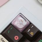 Pink Cat Resin Keycap – Handmade Kawaii Artisan Keycap, Fits ESC Key