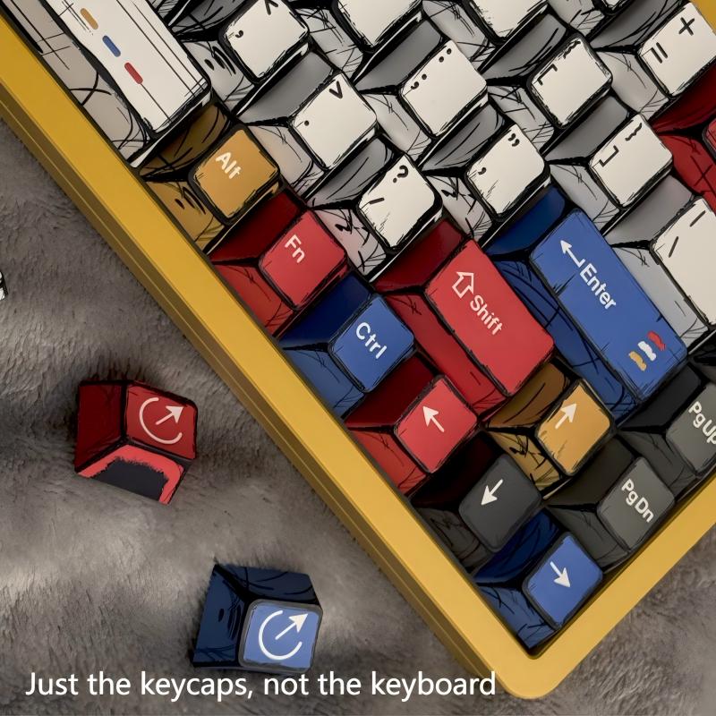 Full Set of Colorful Cartoon Keycaps for 75%, 98%, and 104 Layout Keyboards