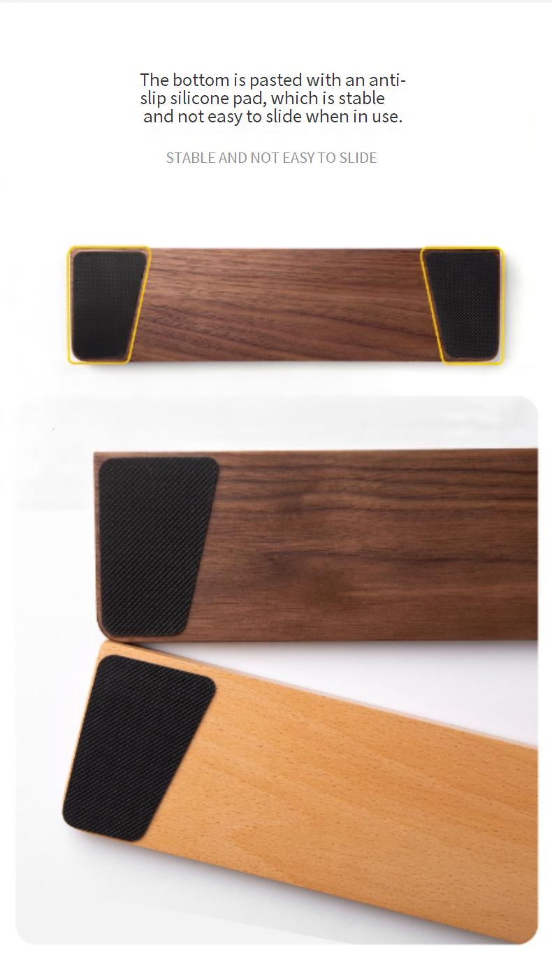 Solid Wood Keyboard Palm Rest ergonomic wrist support for typing and gaming