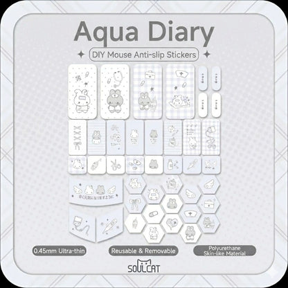 Aqua Diary Mouse Grip Tape | Cute Nurse Bunny Anti-Slip Sticker | Arktcat x Soulcat