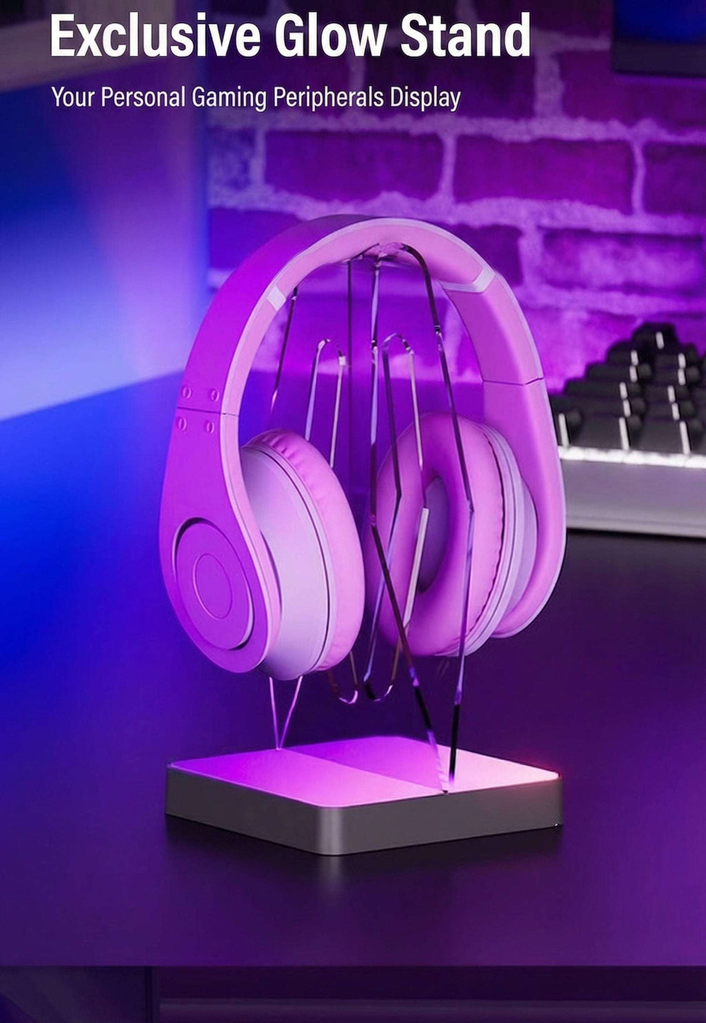 RGB LED Gaming Stand with Headphone & Controller Acrylic Holder