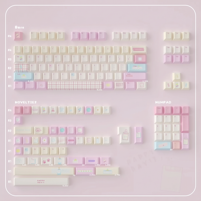 Summer Journal Keycaps - Kawaii PBT & PC Set | MOA & Cherry Profile