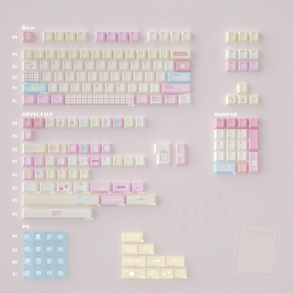 Summer Journal Keycaps - Kawaii PBT & PC Set | MOA & Cherry Profile