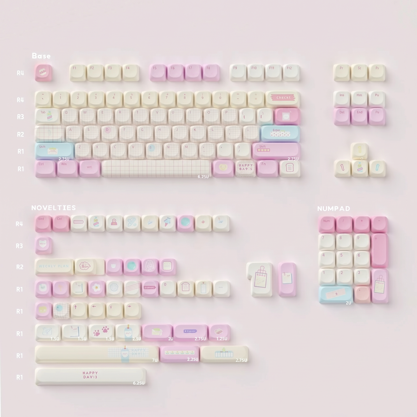 Summer Journal Keycaps - Kawaii PBT & PC Set | MOA & Cherry Profile