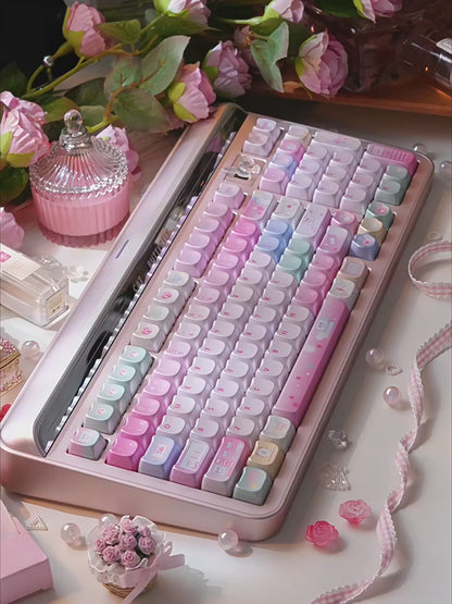 Pastel Cyber Cat Gradient Metallic Keycaps – MAO Profile 113-Key Set | ARKTCAT