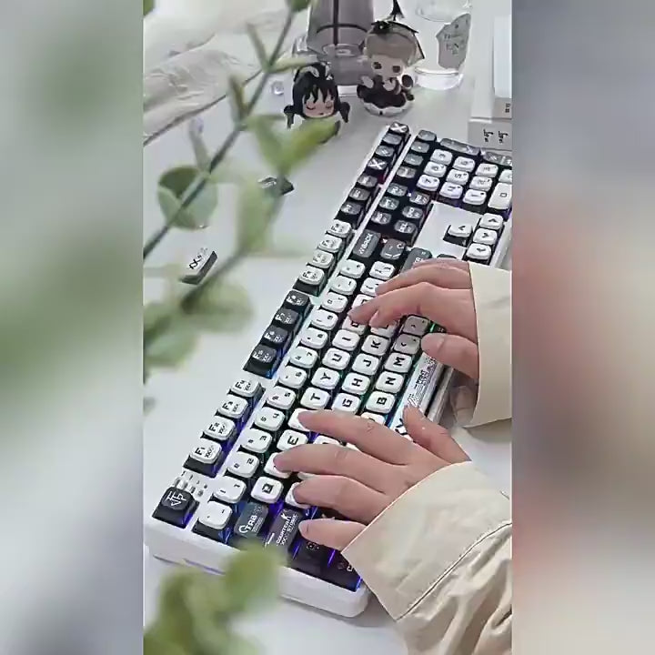 Printstream Collection Keycaps – MOA Profile, Black & White Tactical Design, 75% / 98% / 104 Layout Compatible