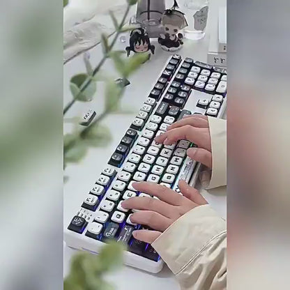 Printstream Collection Keycaps – MOA Profile, Black & White Tactical Design, 75% / 98% / 104 Layout Compatible