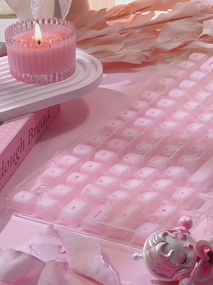 Side view of 113-key silicone keycap set showing translucent pudding style