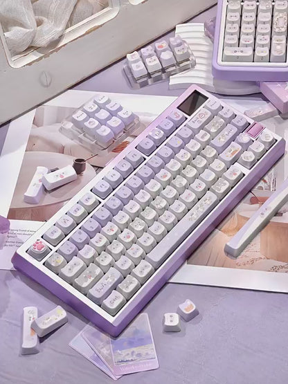 Raccoon Troop MAO Profile Keycaps  – 141 Keys Full 5-Side Dye-Sub PBT Set for 75%/TKL/96%/Full-Size