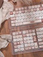 Siamese Cat Coffee Keycap Set – 140 Keys MAO Profile Dye-Sub PBT Cute Cat Theme for Mechanical Keyboards