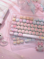 MOG profile cute round keycaps full set pink pastel design