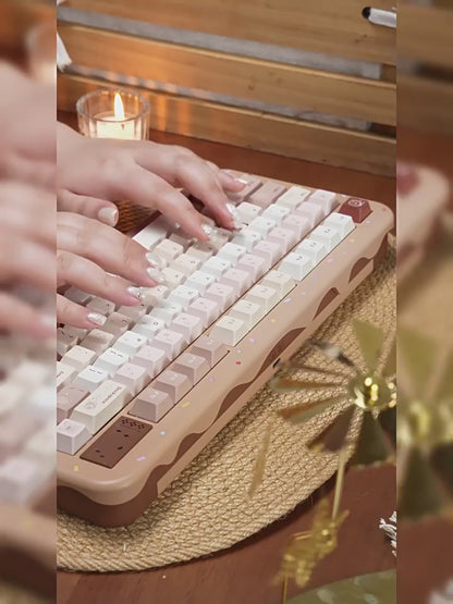 Caramel Isle Maillard Style Keycaps - Warm Aesthetic PBT Dye-Sub Set